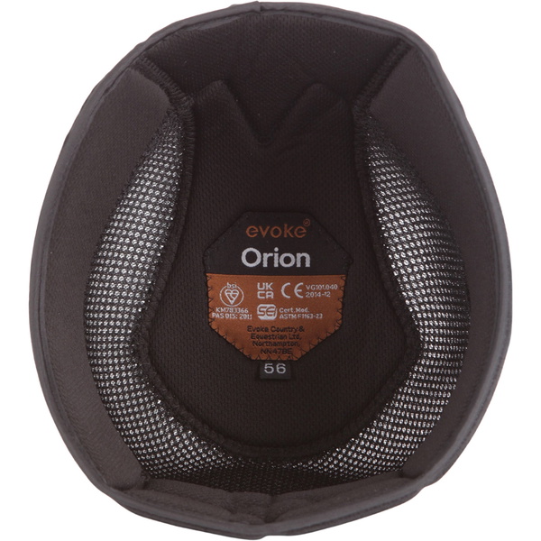 Evoke Unisex Orion Jockey Skull Riding Hat & Liner 200432004 - Black / Rose Gold / Black